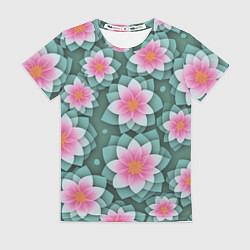 Футболка женская Цветы с оптическим эффектом, цвет: 3D-принт