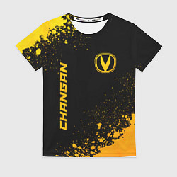 Футболка женская Changan - gold gradient: надпись, символ, цвет: 3D-принт