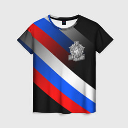 Футболка женская Пограничные войска - флаг РФ, цвет: 3D-принт