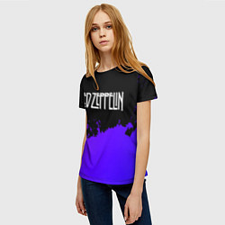 Футболка женская Led Zeppelin purple grunge, цвет: 3D-принт — фото 2