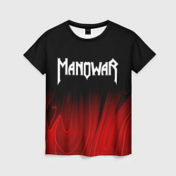 Женская футболка Manowar red plasma