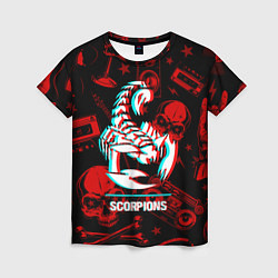 Футболка женская Scorpions rock glitch, цвет: 3D-принт