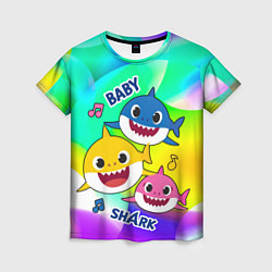 Футболка женская Baby Shark Brooklyn and friends, цвет: 3D-принт