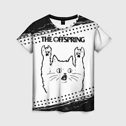 Футболка женская The Offspring рок кот на светлом фоне, цвет: 3D-принт