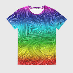 Футболка женская Радужные разводы, цвет: 3D-принт