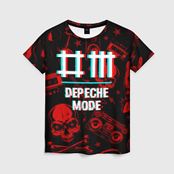 Футболка женская Depeche Mode rock glitch, цвет: 3D-принт