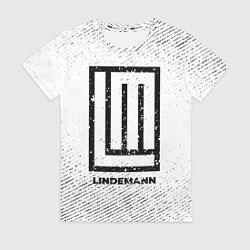 Футболка женская Lindemann с потертостями на светлом фоне, цвет: 3D-принт
