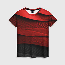 Футболка женская Шероховатая красно-черная текстура, цвет: 3D-принт