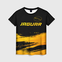 Женская футболка Jaguar - gold gradient: символ сверху