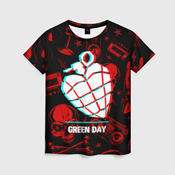 Футболка женская Green Day rock glitch, цвет: 3D-принт