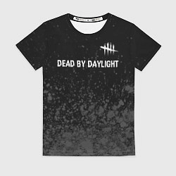 Женская футболка Dead by Daylight glitch на темном фоне: символ све