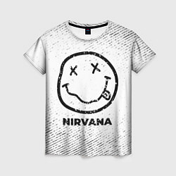 Футболка женская Nirvana с потертостями на светлом фоне, цвет: 3D-принт