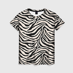 Футболка женская Полосатая шкура зебры, белого тигра, цвет: 3D-принт