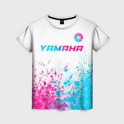 Футболка женская Yamaha neon gradient style: символ сверху, цвет: 3D-принт