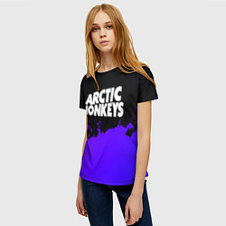Футболка женская Arctic Monkeys purple grunge, цвет: 3D-принт — фото 2