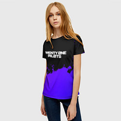 Футболка женская Twenty One Pilots purple grunge, цвет: 3D-принт — фото 2