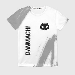 Футболка женская DanMachi glitch на светлом фоне: надпись, символ, цвет: 3D-принт