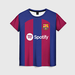 Футболка женская Гави Барселона форма 2324 домашняя, цвет: 3D-принт