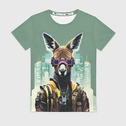Футболка женская Cool kangaroo - cyberpunk, цвет: 3D-принт