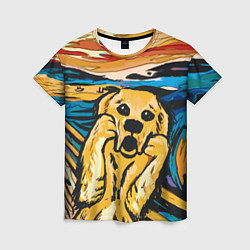 Женская футболка Крик собаки