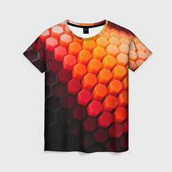 Женская футболка Hexagon orange