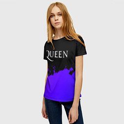 Футболка женская Queen purple grunge, цвет: 3D-принт — фото 2