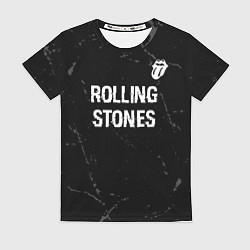 Футболка женская Rolling Stones glitch на темном фоне: символ сверх, цвет: 3D-принт