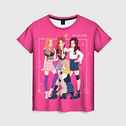 Женская футболка Blackpink anime poster