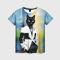 Футболка женская Cat fashionista - neural network - pop art, цвет: 3D-принт