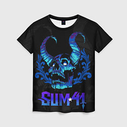 Футболка женская Sum41 horns skull, цвет: 3D-принт