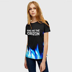 Футболка женская Bring Me the Horizon blue fire, цвет: 3D-принт — фото 2