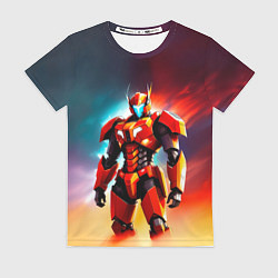 Футболка женская Крутой оранжевый робот, цвет: 3D-принт