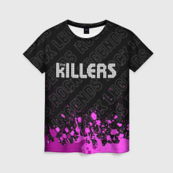 Футболка женская The Killers rock legends: символ сверху, цвет: 3D-принт