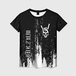 Футболка женская Burzum и рок символ на темном фоне, цвет: 3D-принт
