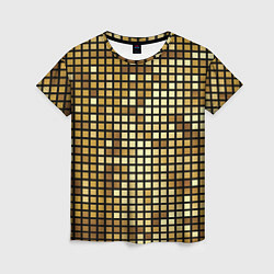 Футболка женская Золотая мозаика, поверхность диско шара, цвет: 3D-принт
