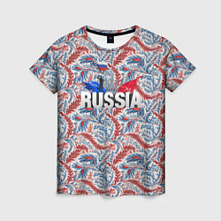 Футболка женская Happy Russia волнистые узоры, цвет: 3D-принт