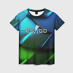 Женская футболка CS GO green blue abstract