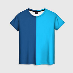 Футболка женская Двуцветный синий, цвет: 3D-принт