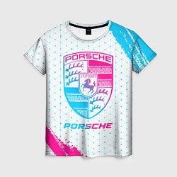 Футболка женская Porsche neon gradient style, цвет: 3D-принт