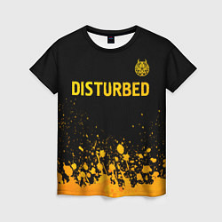 Футболка женская Disturbed - gold gradient: символ сверху, цвет: 3D-принт