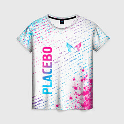 Футболка женская Placebo neon gradient style: надпись, символ, цвет: 3D-принт