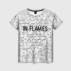 Футболка женская In Flames glitch на светлом фоне: символ сверху, цвет: 3D-принт