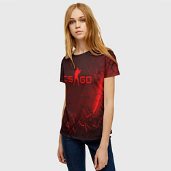 Футболка женская CSGO logo dark red, цвет: 3D-принт — фото 2