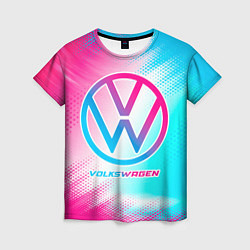 Футболка женская Volkswagen neon gradient style, цвет: 3D-принт