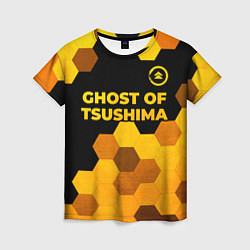 Футболка женская Ghost of Tsushima - gold gradient: символ сверху, цвет: 3D-принт