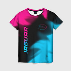 Футболка женская Jaguar - neon gradient: надпись, символ, цвет: 3D-принт