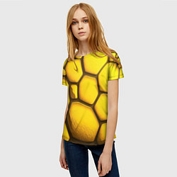 Футболка женская Желтые объемные плиты, цвет: 3D-принт — фото 2