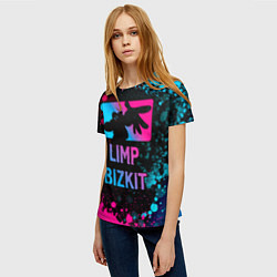 Футболка женская Limp Bizkit - neon gradient, цвет: 3D-принт — фото 2