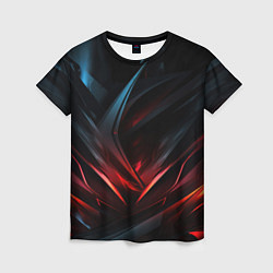 Футболка женская Black red abstract, цвет: 3D-принт