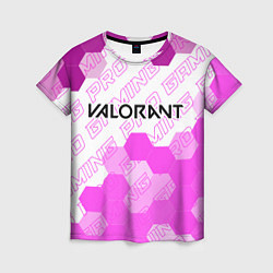 Футболка женская Valorant pro gaming: символ сверху, цвет: 3D-принт
